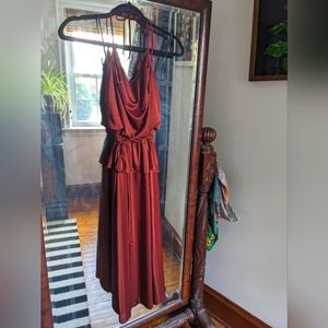 Vintage chocolate brown disco dress